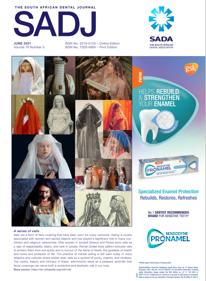 					View Vol. 76 No. 5 (2021): South African Dental Journal
				